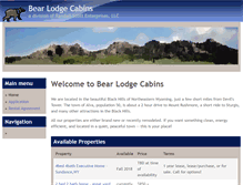 Tablet Screenshot of bearlodgecabins.com